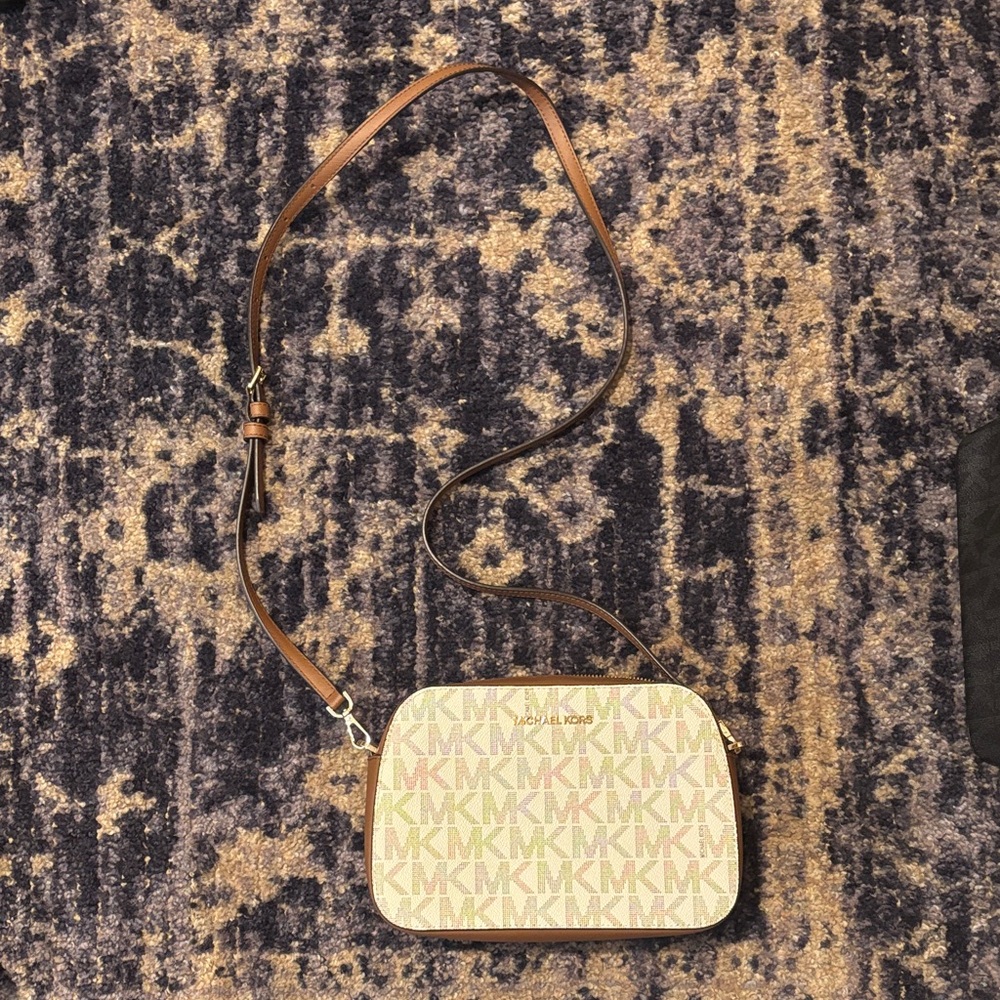 Michael Kors Tan and Cream Crossbody Bag